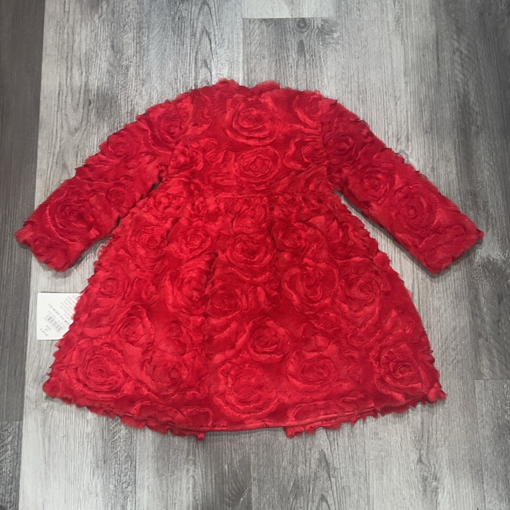 Blueberi Boulevard Red Floral Kids Coat, size 4T - Picture 4 of 10